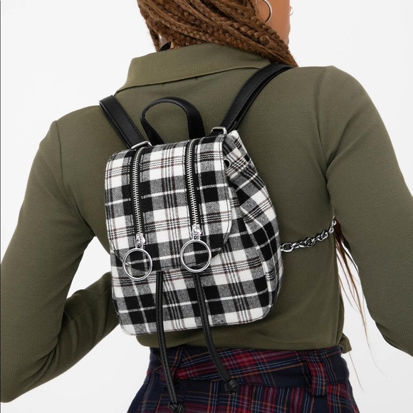 Dolls Kill Handbags - NWOT PLAID MINI BACKPACK